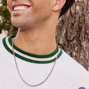 NEW Kendra Scott Beck Round Box Chain Necklace in Oxidized Sterling Silver